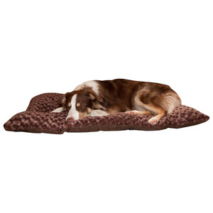 PAW Lavish Cushion Pillow Furry Pet Bed - Chocolate - Medium