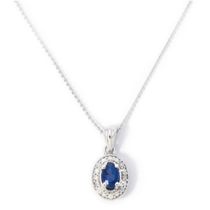 White Gold Sapphire & Diamond Necklace