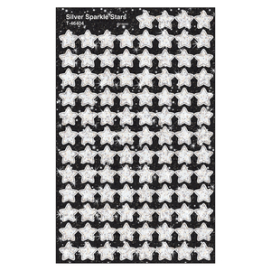 Trend Silver Sparkle Stars superShapes Stickers-Sparkle, 400 per Pack, 12 Packs