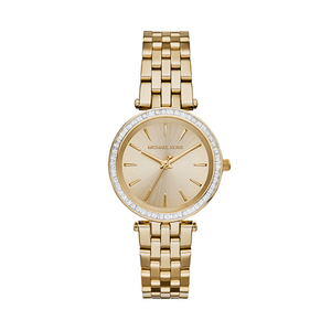 Ladies Mini Darci Crystal Gold Stainless Steel Watch Gold Dial