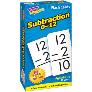 Trend Subtraction 0-12 Skill Drill Flash Cards, 3 Packs