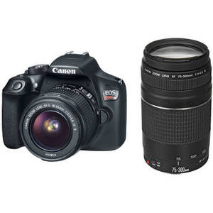 EOS Rebel T6 DSLR Camera with 18-55mm and 75-300mm Lenses Kit