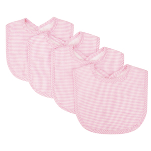 Trend Lab Pink Gingham Seersucker 4 Pack Bib Set