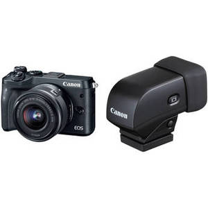 EOS M6 Mirrorless Digital Camera with 15-45mm Lens and Electronic Viewfinder Kit (Black)