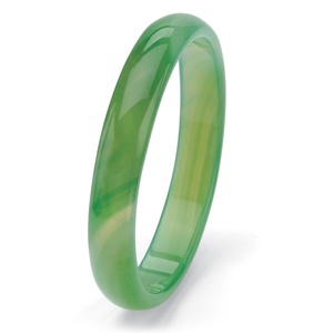 PalmBeach Jewelry Genuine Green Agate Bangle Bracelet 9"