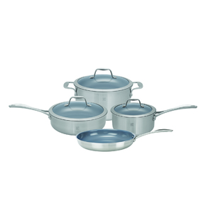 7pc Stainless Steel Ceramic Nonstick Cookware Set