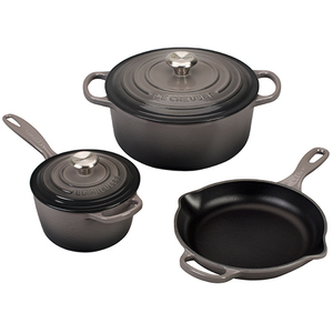 5pc Cast Iron Cookware Set Oyster