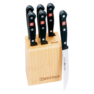 Gourmet 7 Pc. Steak Knife Set w/Wood Block