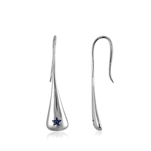 JewelonFire Blue Diamond Accent Sterling Silver Hook Earrings