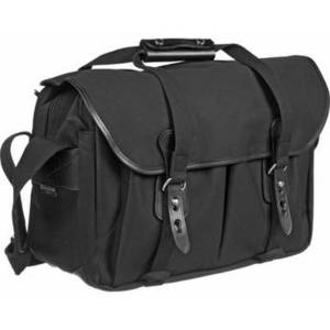 445 Shoulder Bag (Black Canvas with Black Leather Trim)