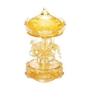 Bepuzzled 3D Crystal Puzzle - Carousel (Gold): 83 Pcs