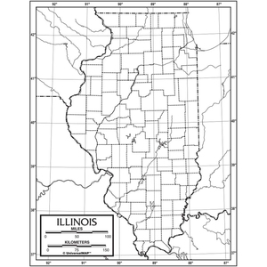 Kappa Map Group Outline Map, Laminated, Illinois