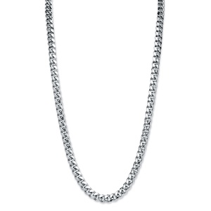 PalmBeach Jewelry Men's 10.5 mm Curb-Link Chain Necklace in Silvertone 30&quot;