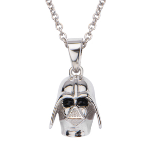 Star Wars Women's 925 Sterling Silver Darth Vader Pendant, 18&quot;
