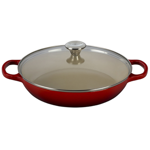 3.5qt Signature Cast Iron Casserole w/ Glass Lid Cherry