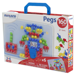 Miniland Educational Primary Peg Sets, 5/8" Pegs, 160 pieces