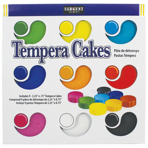 Sargent Art Tempera Cakes, 9 Colors per Carton, 2 cartons