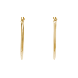 14K Yellow Gold 30mm Click Hoop Earrings