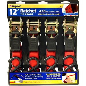 CargoLoc 4-Piece Ratcheting Tie Downs