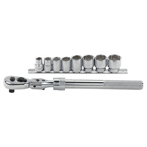 Extendable 3/8" Drive Ratchet Plus 8 SAE Sockets