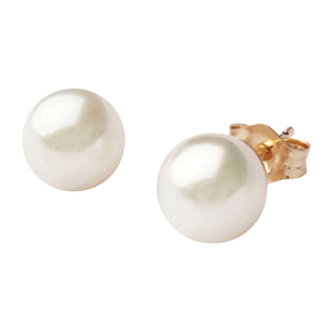 Pearl Earrings 9mm - White