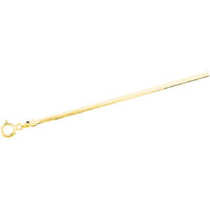 14k Yellow Gold Solid Flexible Herringbone Chain Bracelet - 7 Inches