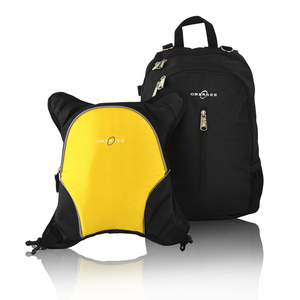 Obersee Rio Diaper Bag Backpack with Detachable Cooler, Black/Yellow
