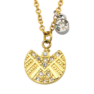 Marvel Women's Gold-Plated Gem S.H.I.E.L.D. Logo Pendant, 18&quot;