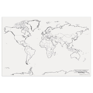Pacon World Giant Map, 48&quot; Width, 72&quot; Length