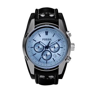 Mens Coachman Chronograph Leather Watch Black