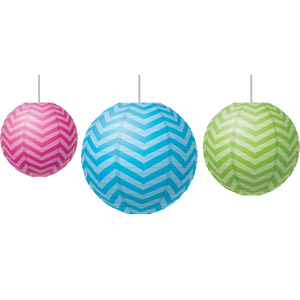 Teacher Created Resources Chevron Paper Lanterns, 3 per Set, 3 Sets