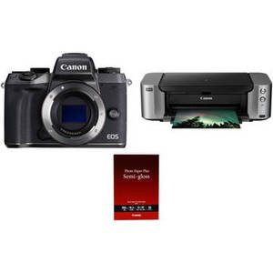 EOS M5 Mirrorless Digital Camera Body with Inkjet Printer Kit