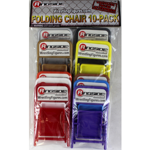 WWE 10-Pack of Folding Chairs (Multi-Color) -  Ringside Exclusive Toy Wrestling Action Figure Accessories