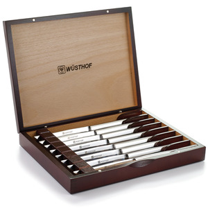8 Piece Stainless Steel Steak Knife Set w/ Wooden Gift Box