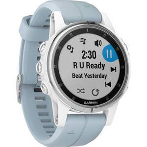 fenix 5S Plus Multi-Sport Training GPS Watch (42mm, White with Sea Foam Band)