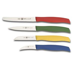 Twin Grip 4pc Multi-Colored Paring Knife Set