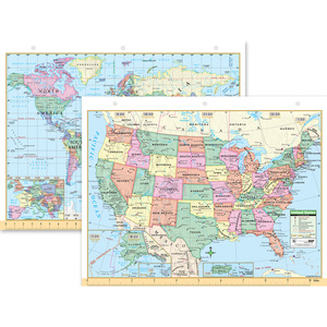 Kappa Map Group US & World Notebook Map, 8-1/2" x 11", Set of 12