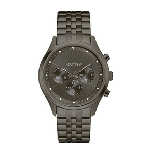 Mens Gunmetal Stainless Steel Watch Gray Dial