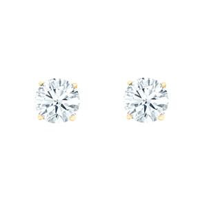 New York City Diamond District 14K Yellow Gold 3/4 cttw Round Diamond Stud Earrings