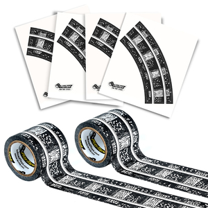 PlayTape Classic Rail Series Bundle 30 ft x 2 in Train Track 2 pack with 4 Curves