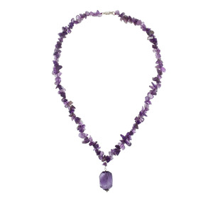 Lita Genuine Amethyst Necklace, 17&quot;