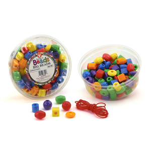 Hygloss Ed Prod Bucket O' Big Beads, 16 oz/Pack, 2 Packs