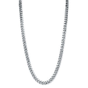 PalmBeach Jewelry Men's 10.5 mm Curb-Link Chain Necklace in Silvertone 24&quot;
