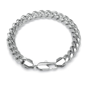 PalmBeach Jewelry Men's 10.5 mm Curb-Link Chain Bracelet in Silvertone 9&quot;