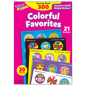 Trend Colorful Favorites Stinky Stickers&#174; Variety Pack, 300 per Pack, 3 Packs