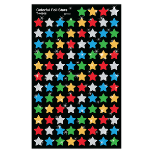 Trend Colorful Foil Stars superShapes Stickers, 400 per Pack, 12 Packs