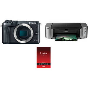 EOS M6 Mirrorless Digital Camera Body with Inkjet Printer Kit