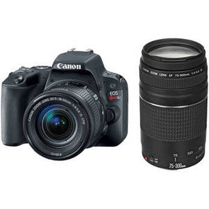 EOS Rebel SL2 DSLR Camera with 18-55mm and 75-300mm Lenses Kit (Black)