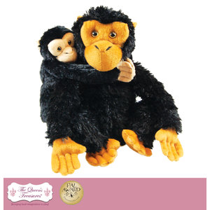 The Queen's Treasures Mother & Baby Plush Chimpanzee for use with 18&quot; Doll & Accessories