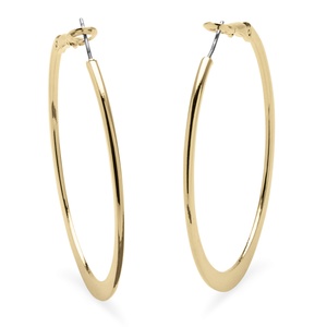 PalmBeach Jewelry Hoop Earrings in 18k Gold-Plated With Surgical Steel Posts